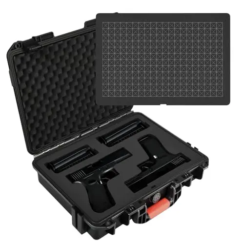 HOSOCASE gun case with pick-and-pluck foam for two pistols