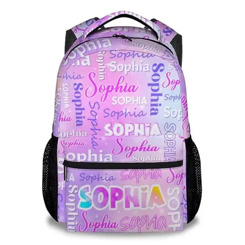 UNIKITTY Personalized kids backpack with custom name printing and multiple pockets