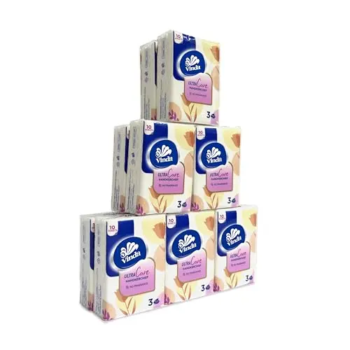 Vinda 3-Ply Mini Ultra Care Pocket Tissues, 12 packs of 10 tissues