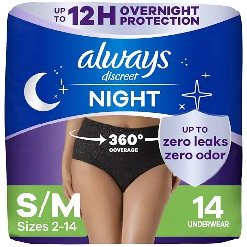 Always Discreet adult incontinence overnight underwear for women