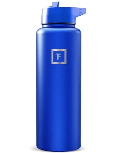Iron Flask Wide Mouth Straw water bottle in Cobalt color