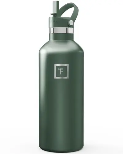 Iron Flask Narrow Mouth Straw water bottle in Dark Pine color