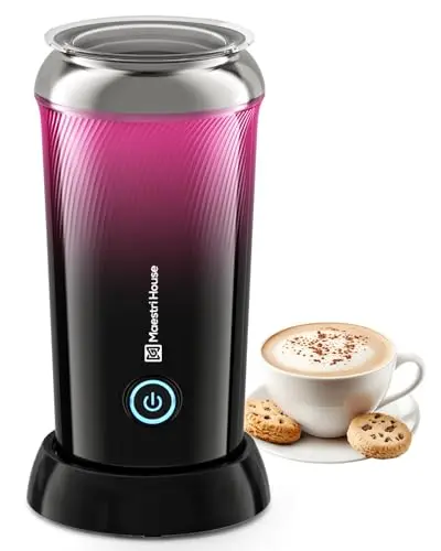 Maestri House 3-in-1 hot and cold milk frothing steamer in black-red gradient