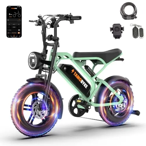 Tamobyke T16 mint green electric fat tire bike for teens