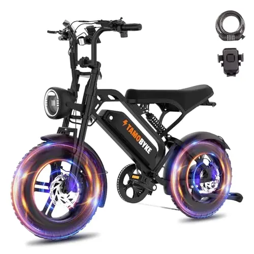 Tamobyke T16 black fat tire electric bike for teens