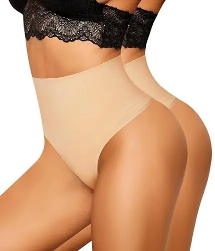 Nebility tummy control thong shapewear in a two-pack