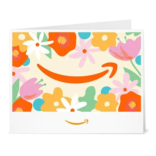 Printable Amazon Gift Card with a Flower Bouquet design for Mother's Day