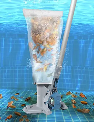 KOKIDO grey and blue rechargeable pool leaf vacuum with pole