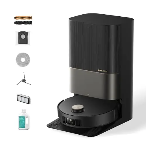 Dreame X50 Ultra robot vacuum in black, featuring a design focused on crossing thresholds and quiet operation.