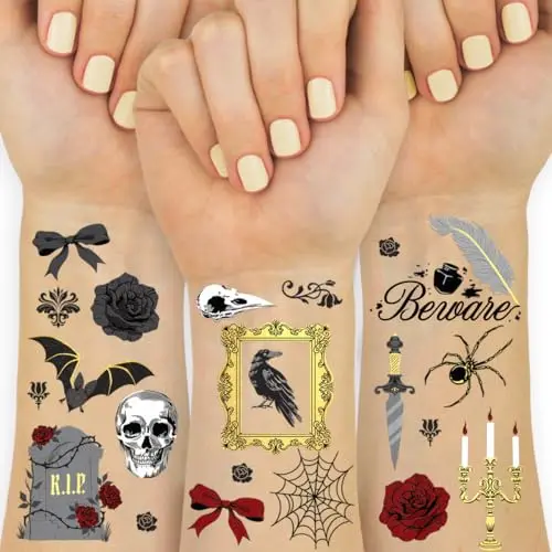 xo, Fetti horror temporary tattoos with tombstone and bat designs