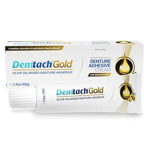 Denttach Gold olive oil based denture adhesive cream
