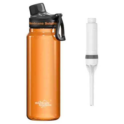 Membrane Solutions C3 Plastic filtered water bottle in orange with replaceable ACF filter