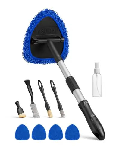 AstroAI 10-piece car interior detailing kit with windshield cleaner brush and accessories