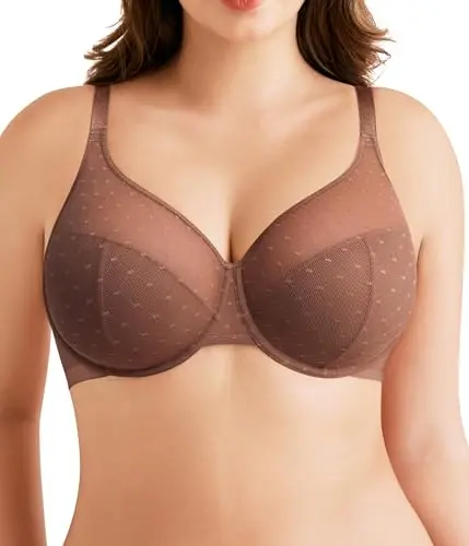 BRABIC full coverage minimizer bra in brown with underwire