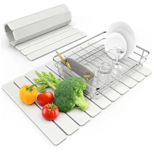 DK177 White Stone Drying Mat with sanding tool and non-slip pad