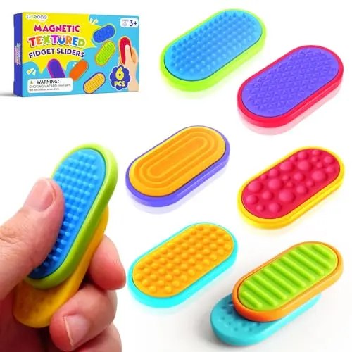 LESONG silicone magnetic slider fidget toys with six different textures