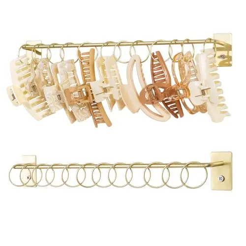 SNOWSTAR metal circular ring claw clip organizer mounted on a wall