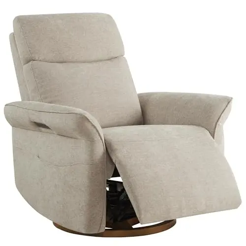 CHITA Power Recliner Swivel Glider in Khaki Grey
