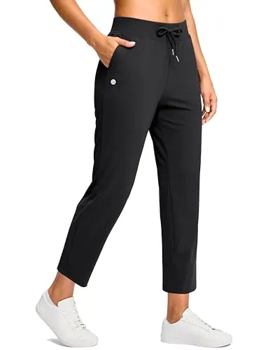 G Gradual Petite Ankle Pants in black, shown with a sneaker