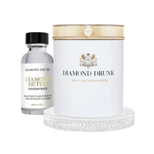 Diamond Drunk non-toxic jewelry cleaning kit with glass vessel