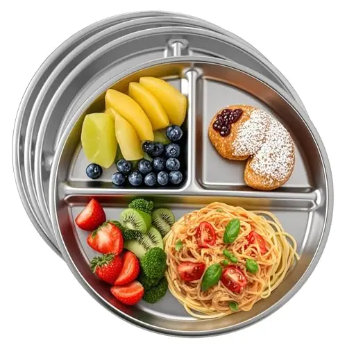 JUYUANFENGGOU set of four stainless steel portion control plates