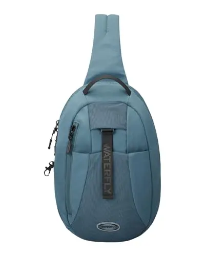 WATERFLY Small Crossbody Sling Backpack in black