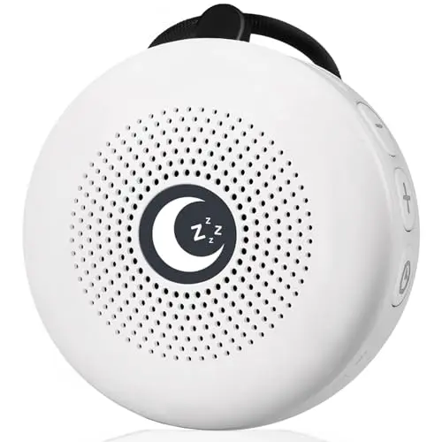Sleepbox portable sound machine in white with detachable strap