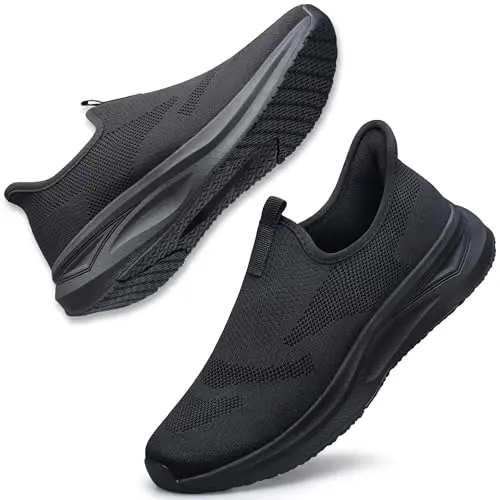 ZCQGQD black slip-on walking shoes for women