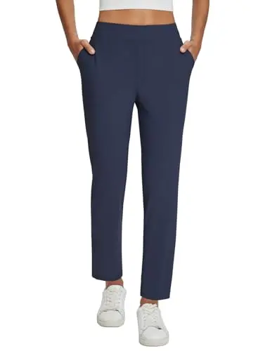 baleaf Women's Lightweight Stretch Travel Pants in Navy Blue
