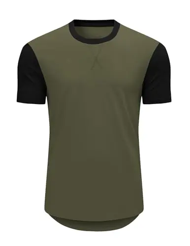 Jmierr Men's Cotton Raglan Tee in green, showcasing the raglan sleeve design