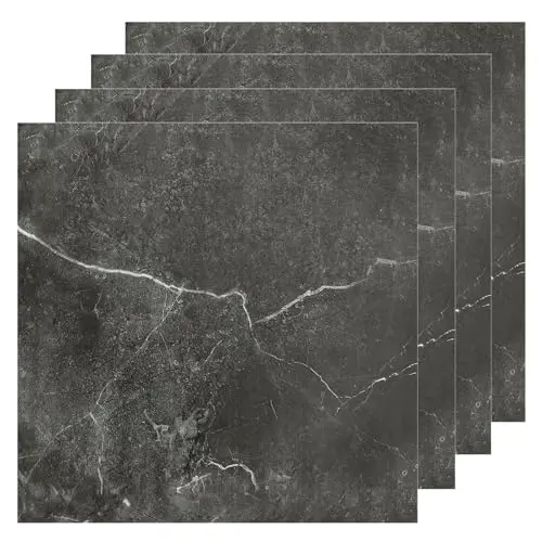 AKOLAFE Black Marble Grain vinyl floor tiles