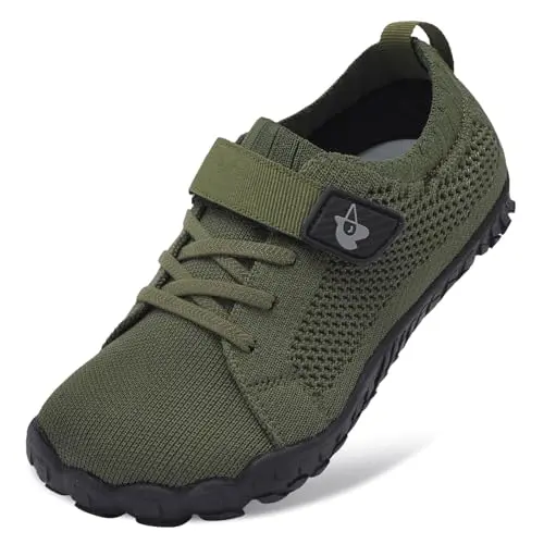LeIsfIt kids barefoot hiking shoes with anti-slip rubber sole.