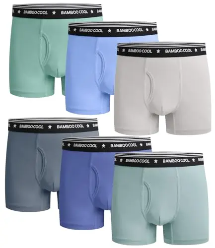 BAMBOO COOL Boys Lightweight Boxer Briefs 6-pack