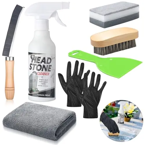 Mixweer Headstone Cleaner Kit with bottle and tools