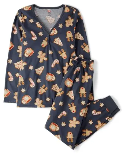 The Children's Place family matching gingerbread cookie print cotton pajama set
