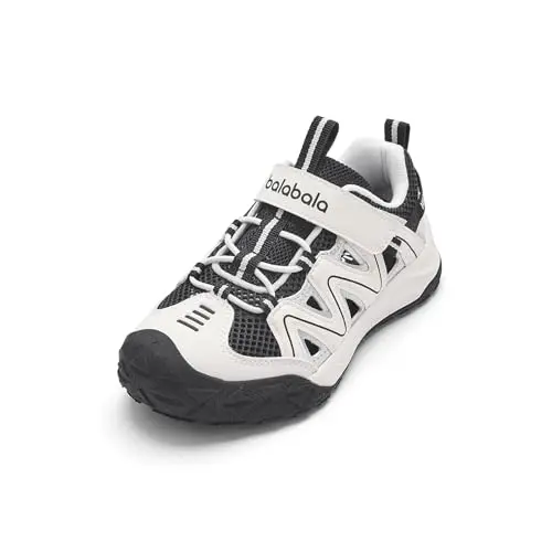 Balabala black mesh toddler sneakers with hook-and-loop strap