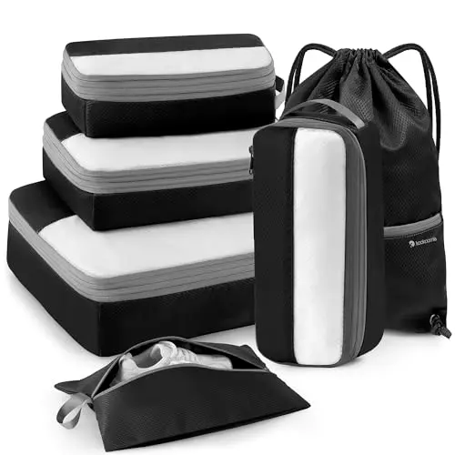 Kookoomia compression packing cubes set in black