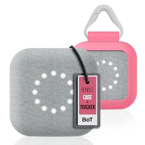 BoT Talk GPS Tracker with a durable cherry silicone case and carabiner clip