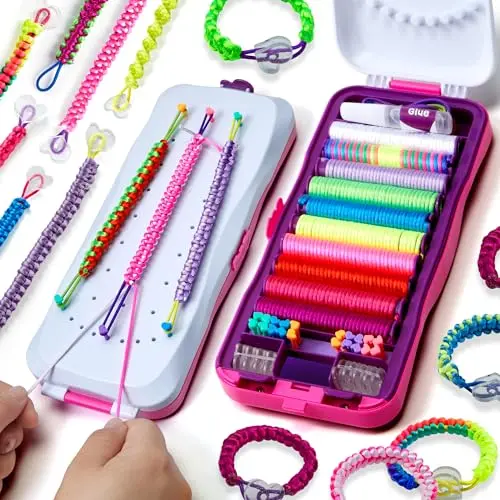 Pretty Me friendship bracelet making kit with colorful strings and case
