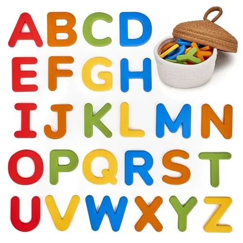 JoyCat silicone alphabet magnets in vibrant colors