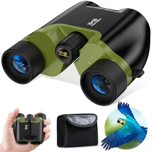 Leacco 15x25 ultra-compact green binoculars