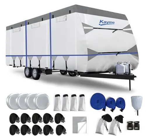 KAYME 300D oxford fabric RV cover for 31-34 foot travel trailers