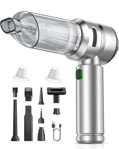 VNOST S7 Pro Dark Silver mini cordless vacuum with accessory kit