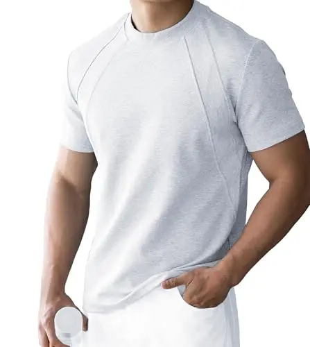 Fioboc Summer Crew Neck Short Sleeve Shirt in charcoal grey for warm weather