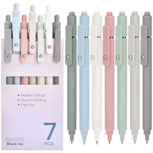 Donse set of seven multicolor gel pens in a gift box