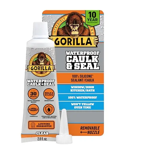 Gorilla 100% Silicone Caulk squeeze tube