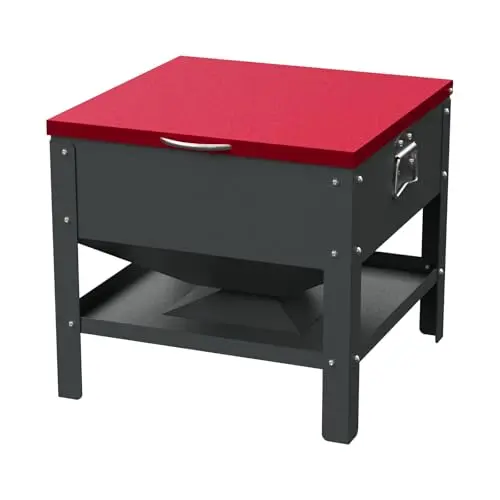 Yhhdjc large red metal gravity-feeding barrel chicken feeder with waterproof cover
