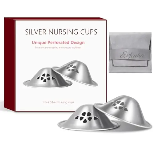Perforated design silver nursing cups