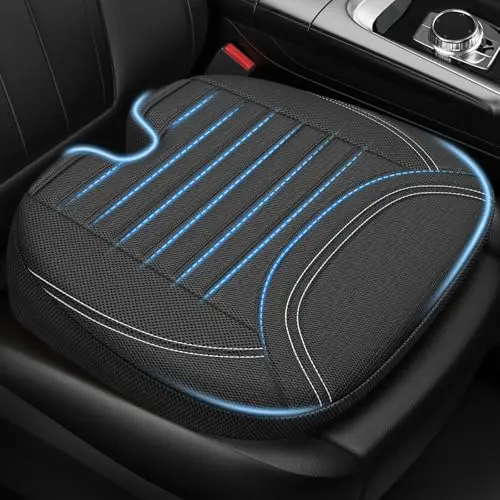 ZIKEE black ventilated car seat cushion with channel design on a driver's seat