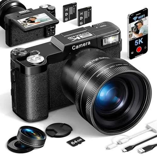 FLATIC digital camera with wide-angle and macro lenses laid out